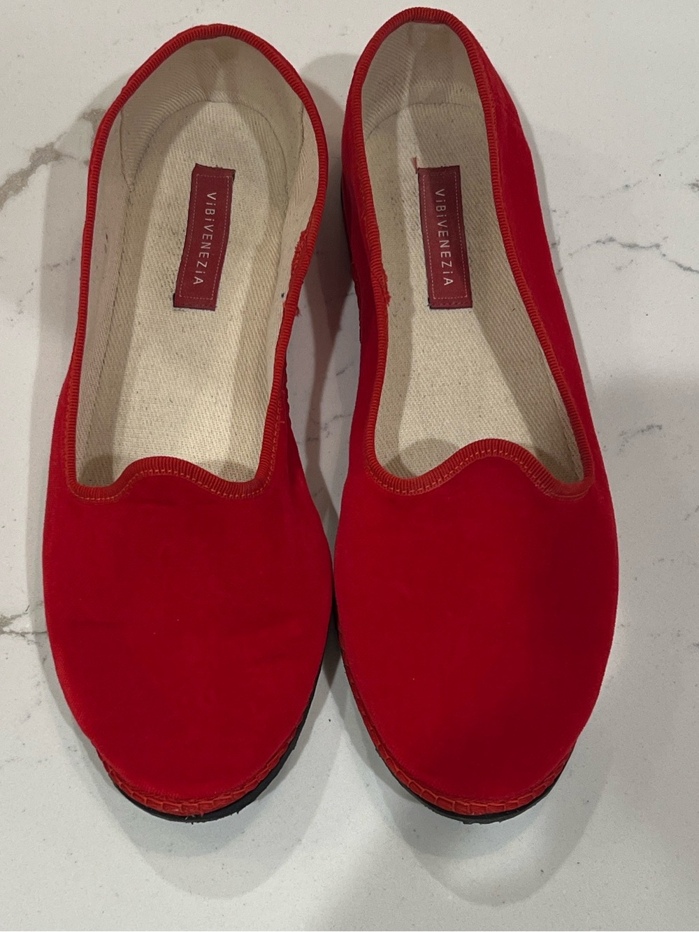 Venezia Red Slip-On Ballet Flats